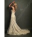 Свадебное платье русалка из кружева с поясом